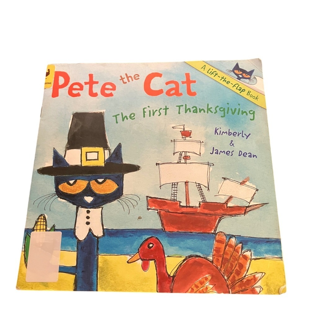 Pete The Cat: The First Thanksgiving Lift-the-Flap Book Kids Holiday
